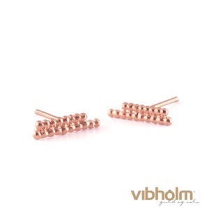 Pernille Corydon Double Micro Pearls ørestikker i rosaforgyldt sølv e-503-rgp